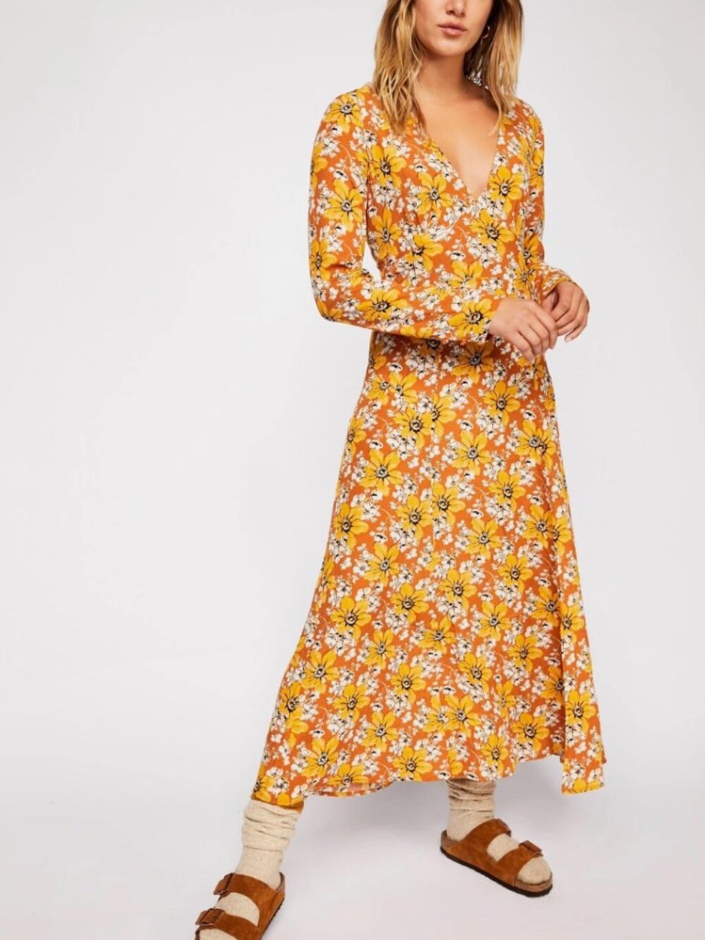 FREE PEOPLE Gates to the Garden Floral Midi Maxi Dress